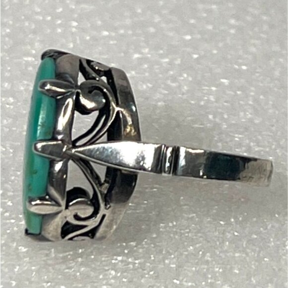 Signed EK Sterling Silver Turquoise Ring Attributed Emerson Kinzel Navajo sz 8.5 - Picture 4 of 11
